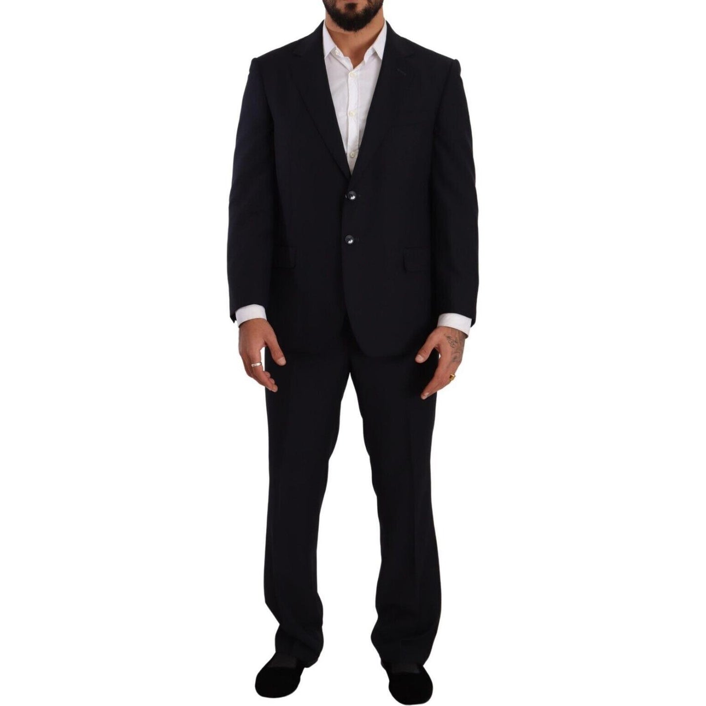 Domenico Tagliente Blue Polyester Single Breasted Formal Suit KOS1948 - 49