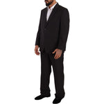 Domenico Tagliente Gray Polyester Single Breasted Formal Suit KOS1943 - 53