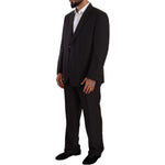 Domenico Tagliente Gray Polyester Single Breasted Formal Suit KOS1967 - 55