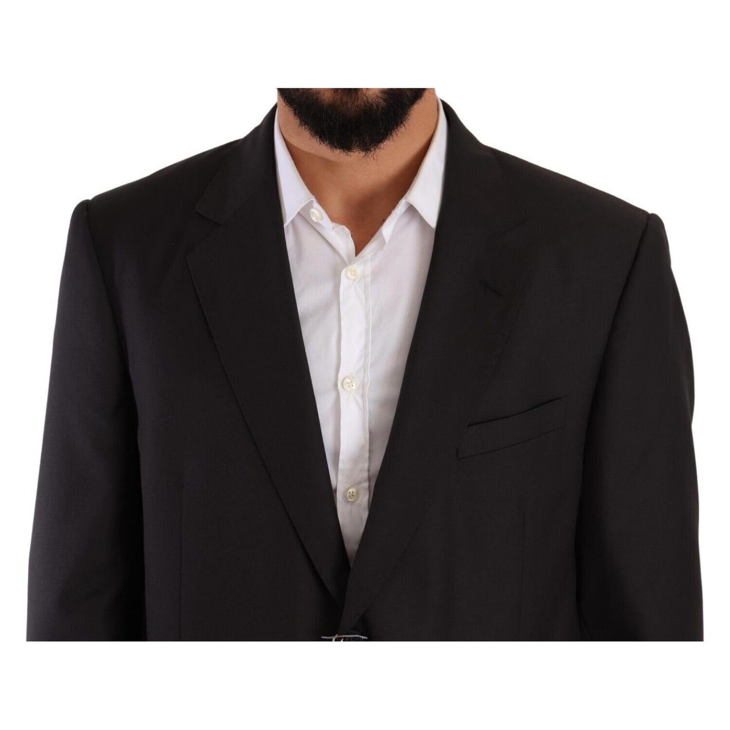 Domenico Tagliente Gray Polyester Single Breasted Formal Suit KOS1967 - 55