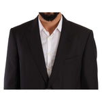 Domenico Tagliente Gray Polyester Single Breasted Formal Suit KOS1967 - 55