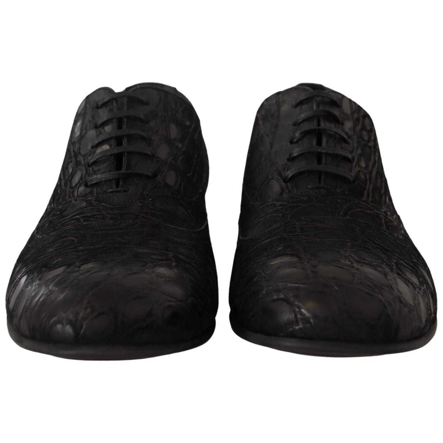 Dolce & Gabbana Black Caiman Leather Mens Oxford Shoes