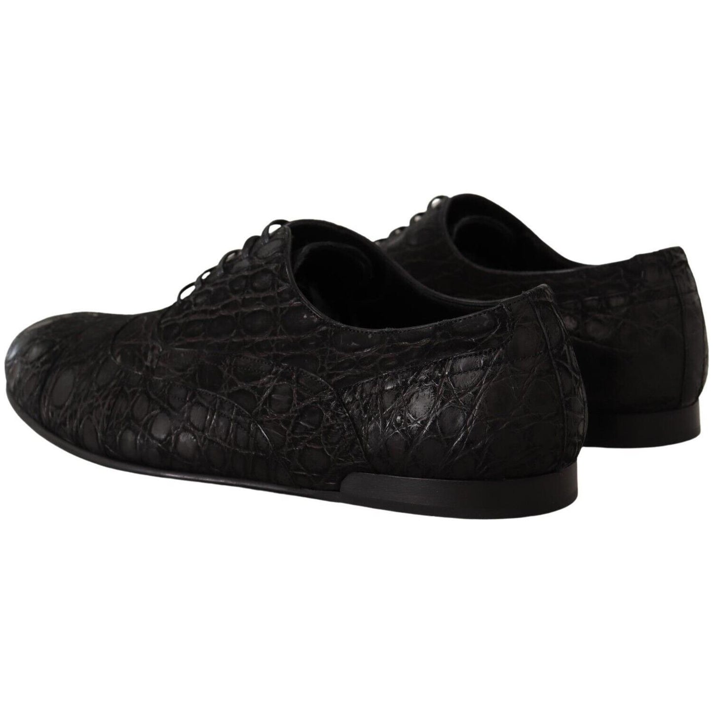 Dolce & Gabbana Black Caiman Leather Mens Oxford Shoes