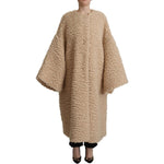 Dolce & Gabbana Beige Cashmere Wool Faux Fur Coat Jacket JKT3283 - 40