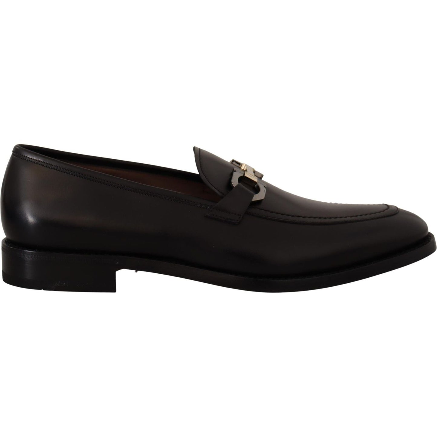 Salvatore Ferragamo Suave Black Leather Gancio Bit Loafers 8057553788581