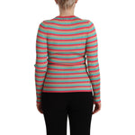 Dolce & Gabbana Multicolor Stripes Silk Crew Neck Pullover Top TSH7618 - 44