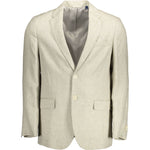 Gant Beige Linen Classic Jacket with Logo Detailing GA2016167-IT52-XL-FBB-81