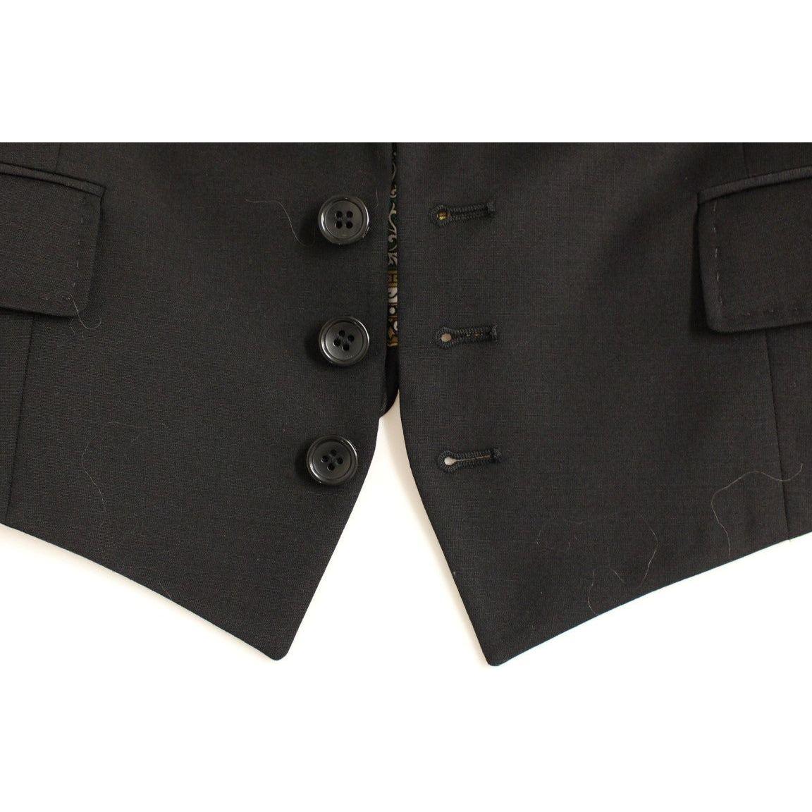 Dolce & Gabbana Black Silk Scarf Back Blazer Jacket MOM11571-1