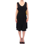 Lamberto Petri Black Yellow Silk Shift Sheath Coctail Dress GSD12588-1