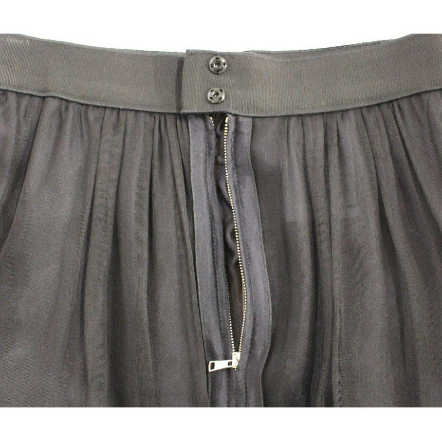 Dolce & Gabbana Black Silk Transparent Above Knees Skirt GSS11708-1