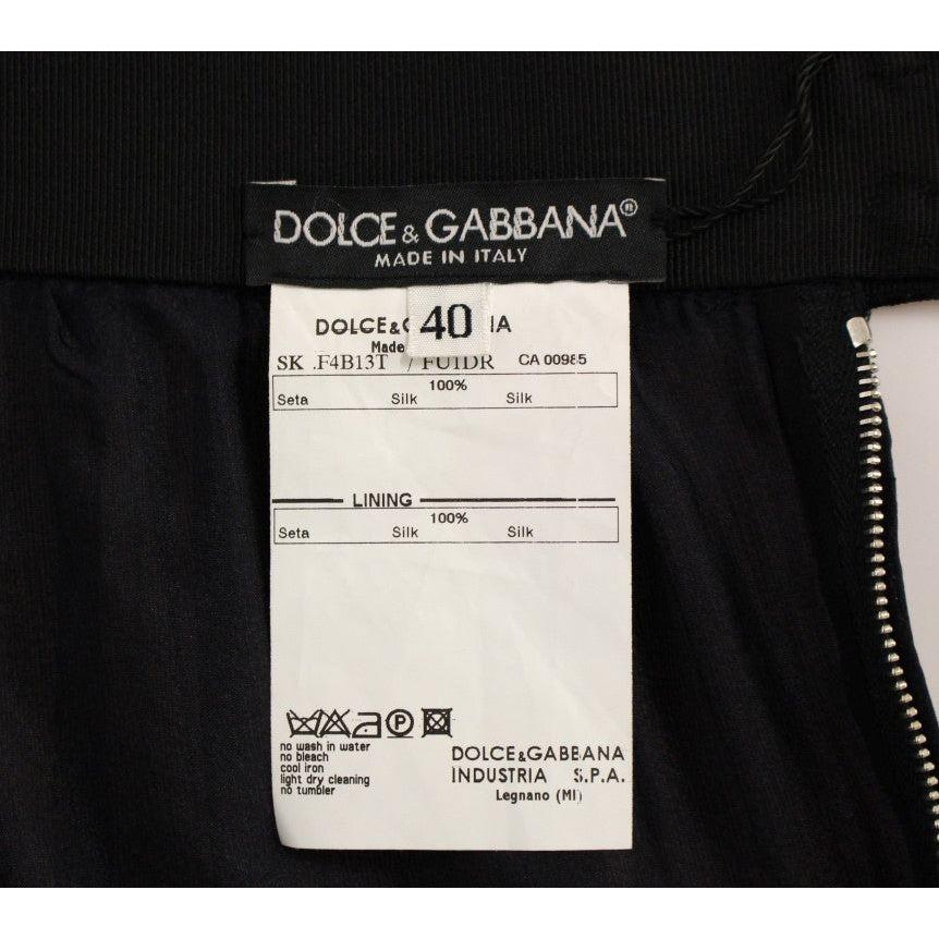 Dolce & Gabbana Black Silk Transparent Above Knees Skirt GSS11708-1