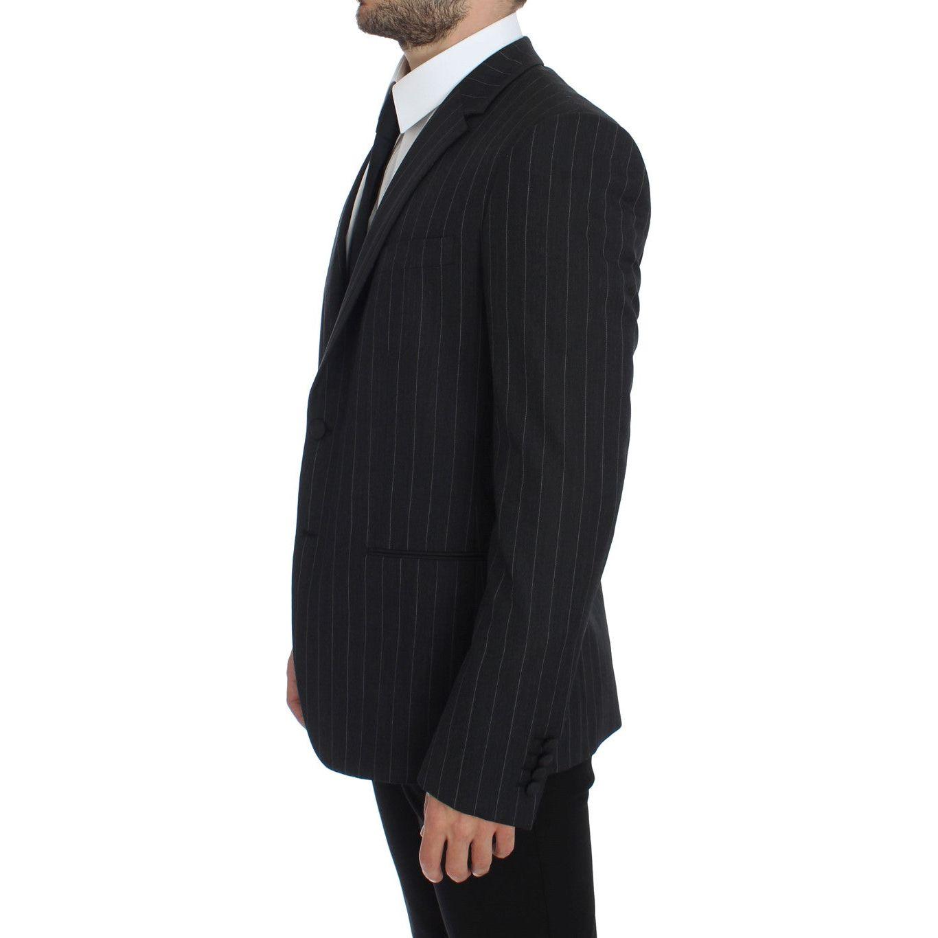 Dolce & Gabbana Gray Striped Slim Fit Wool Blazer GTT10078-1