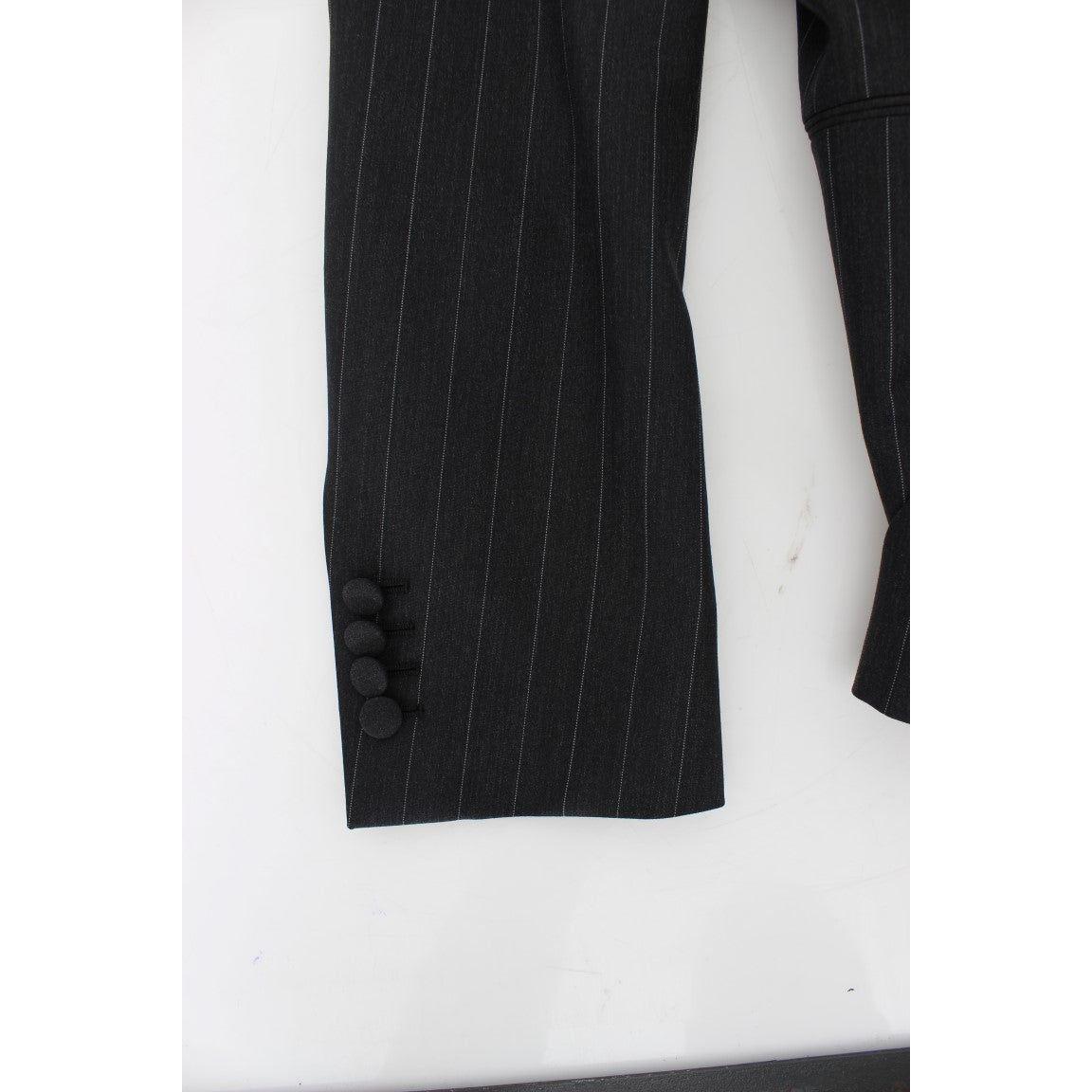 Dolce & Gabbana Gray Striped Slim Fit Wool Blazer GTT10078-1