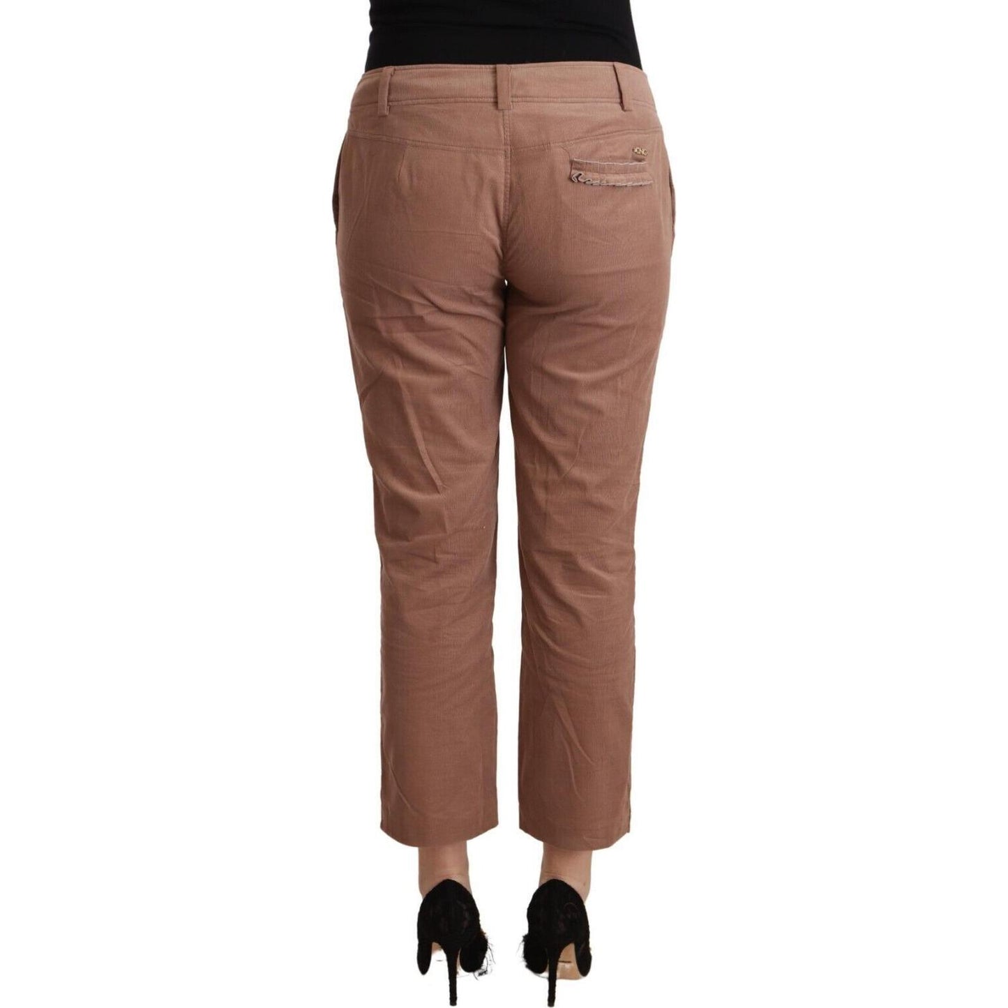 Costume National Brown Cotton Tapered Cropped Pants PAN70733 - 38