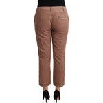 Costume National Brown Cotton Tapered Cropped Pants PAN70733 - 38
