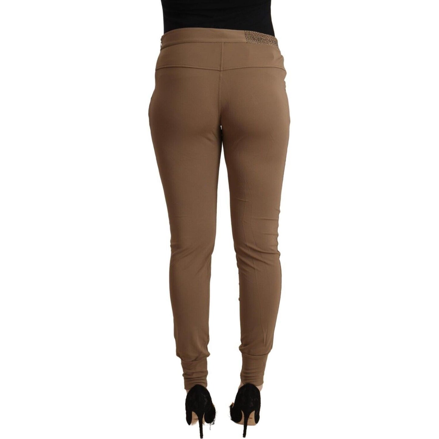 Scervino Street Brown Viscose Mid Waist Slim Tapered Pants PAN71175 - 44