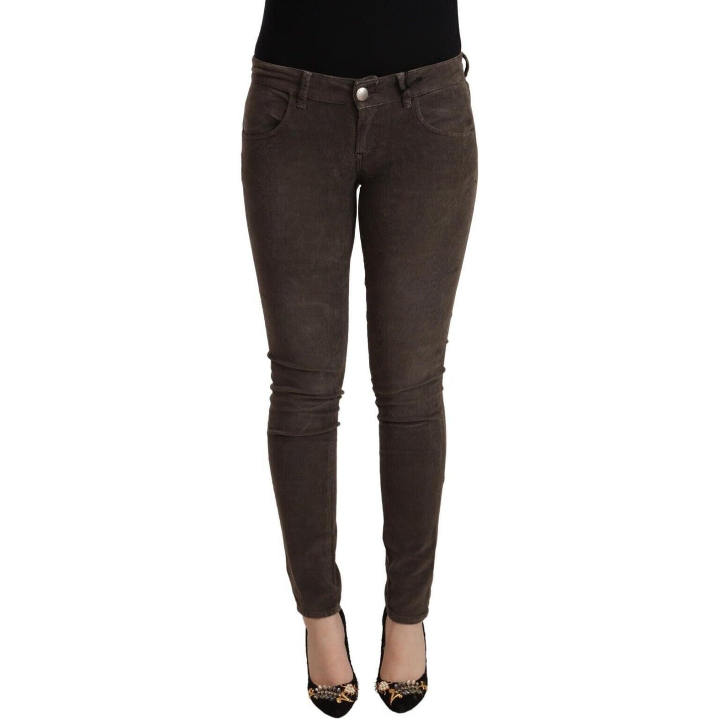 Acht Brown Cotton Slim Fit Denim Low Waist Jeans PAN71197 - 40