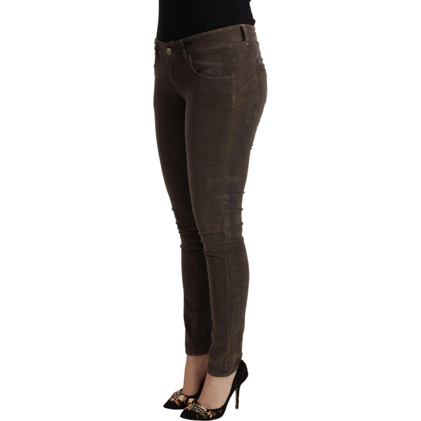 Acht Brown Cotton Slim Fit Denim Low Waist Jeans PAN71197 - 40