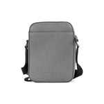 Burberry Thornton Small Grey Embossed Logo Grainy Leather Crossbody Handbag 93760