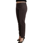 Ermanno Scervino Brown Cotton Low Waist Slim Fit Pants PAN72066 - 29