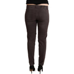 Ermanno Scervino Brown Cotton Low Waist Slim Fit Pants PAN72066 - 29