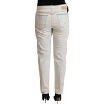 PINKO White Cotton Distressed Mid Waist Skinny Denim Jeans PAN72445 - 28