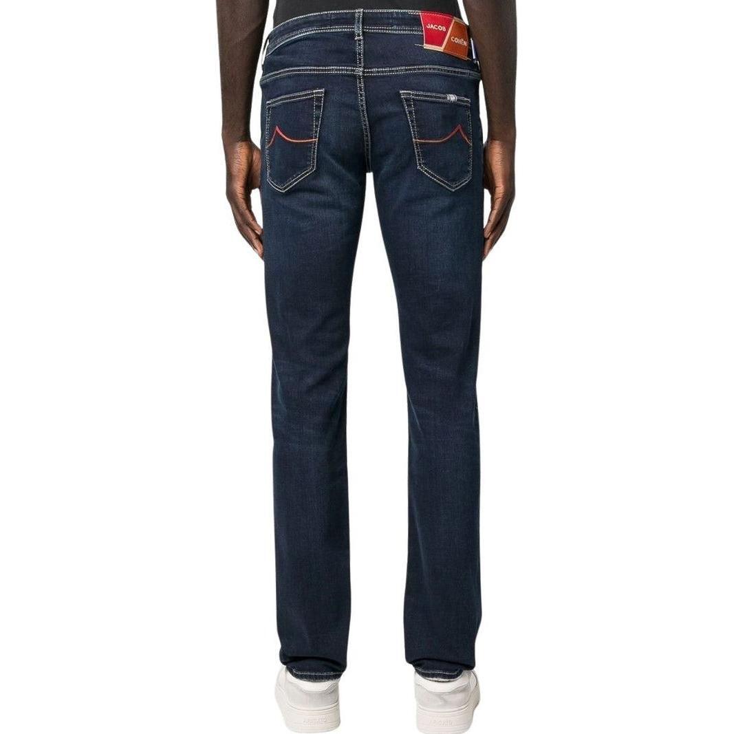 Jacob Cohen Elegant Blue Denim with Suede Accent JA-9489-IT40 | M