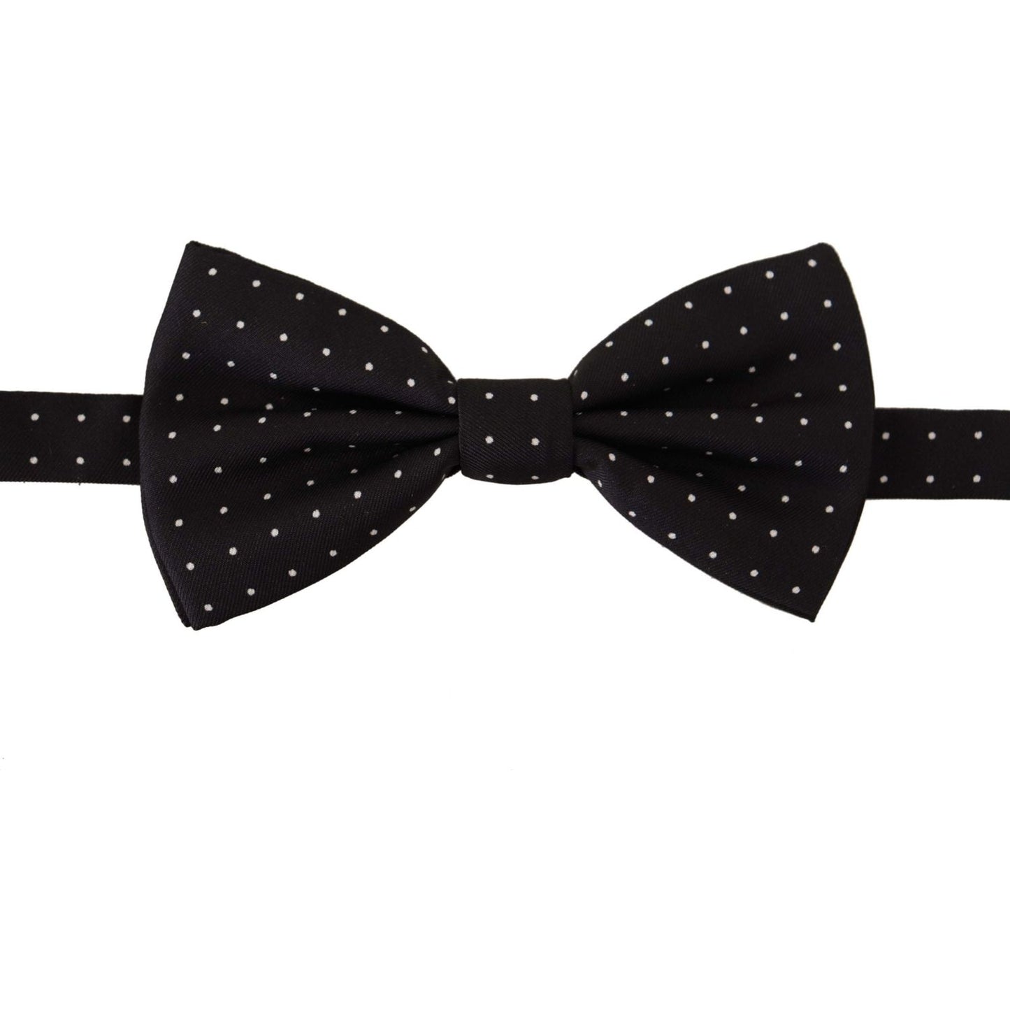 Dolce & Gabbana Black White Polka Dot 100% Silk Neck Papillon Tie