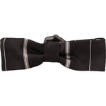 Dolce & Gabbana Black Grey Lining 100% Silk Neck Papillon Tie FT3610