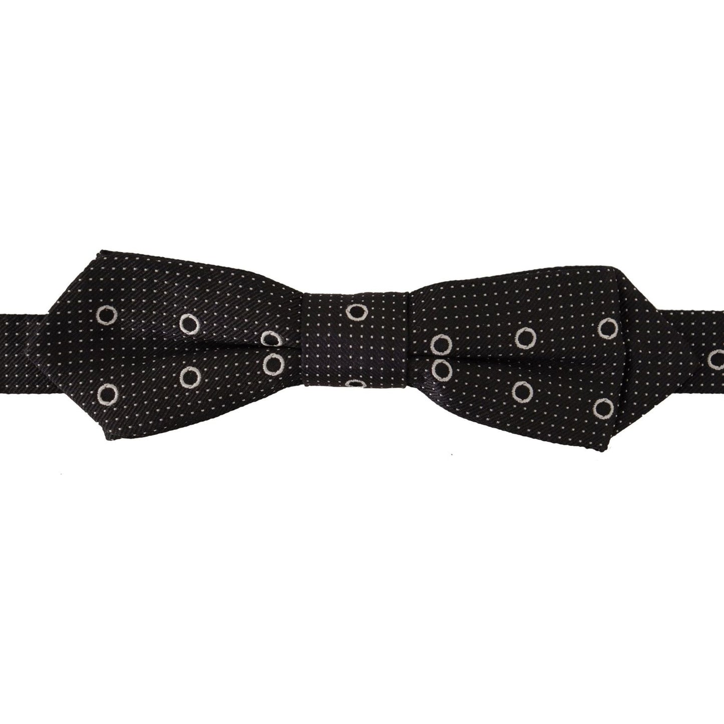 Dolce & Gabbana Black White Polka Dot 100% Silk Neck Papillon Tie FT3615