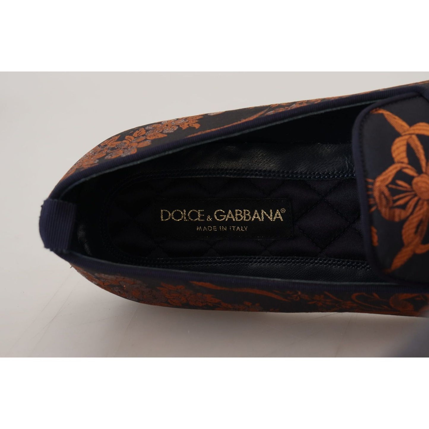 Dolce & Gabbana Blue Rust Floral Slippers Loafers Shoes MV4813- 39