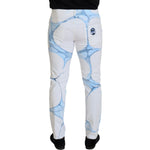 Dolce & Gabbana White Blue Denim Cotton Jeans Stretch Skinny Fit Pant PAN73200- 44