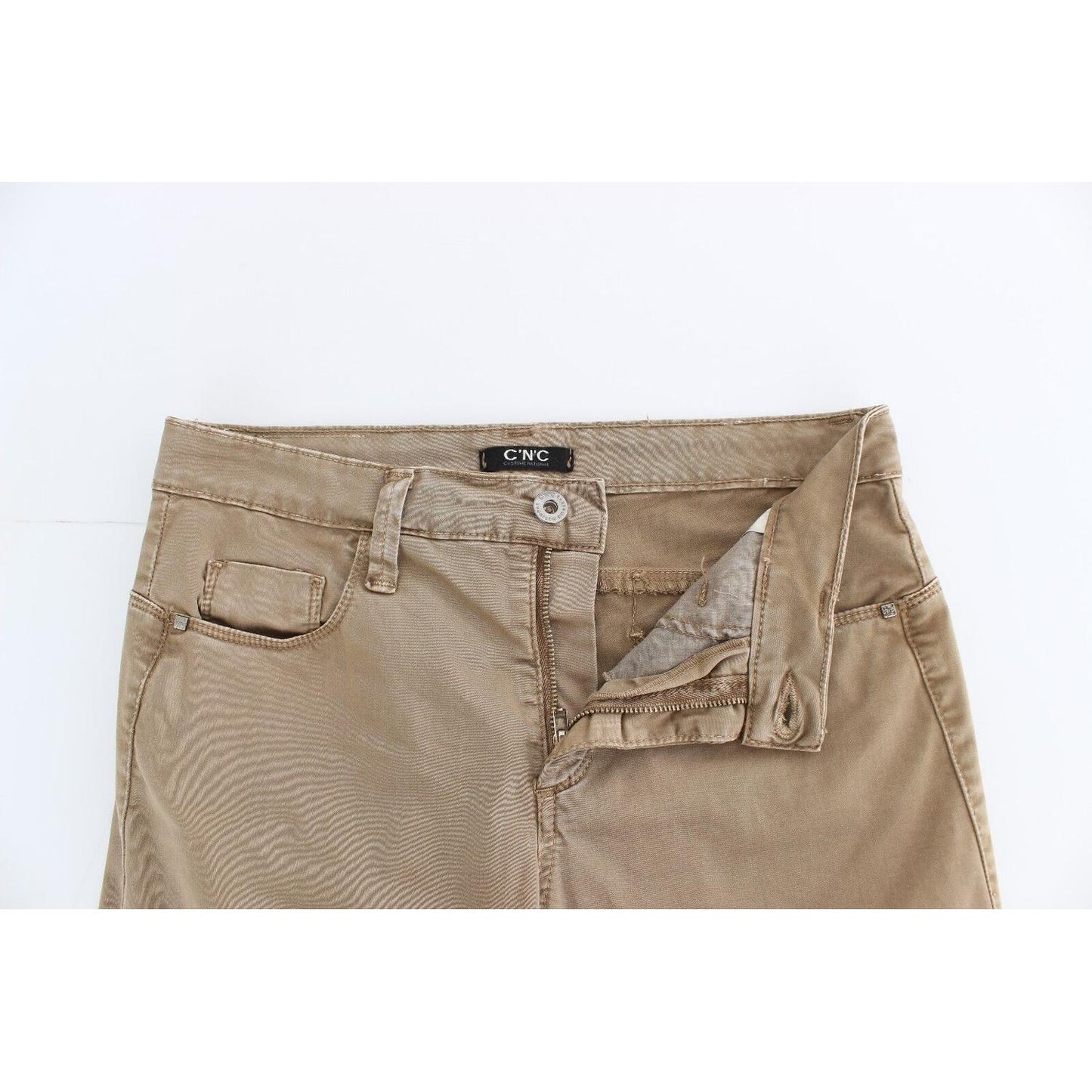 Costume National Beige Straight Leg Denim Pants Stretch Jeans SIG12464- 26