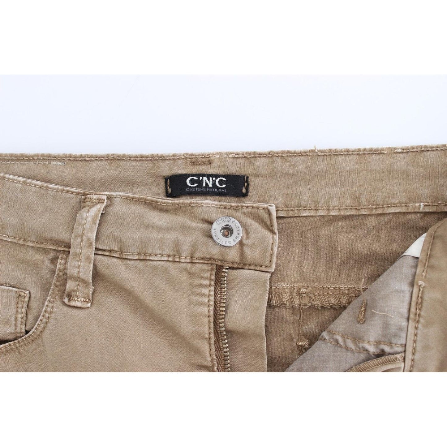 Costume National Beige Straight Leg Denim Pants Stretch Jeans SIG12464- 26