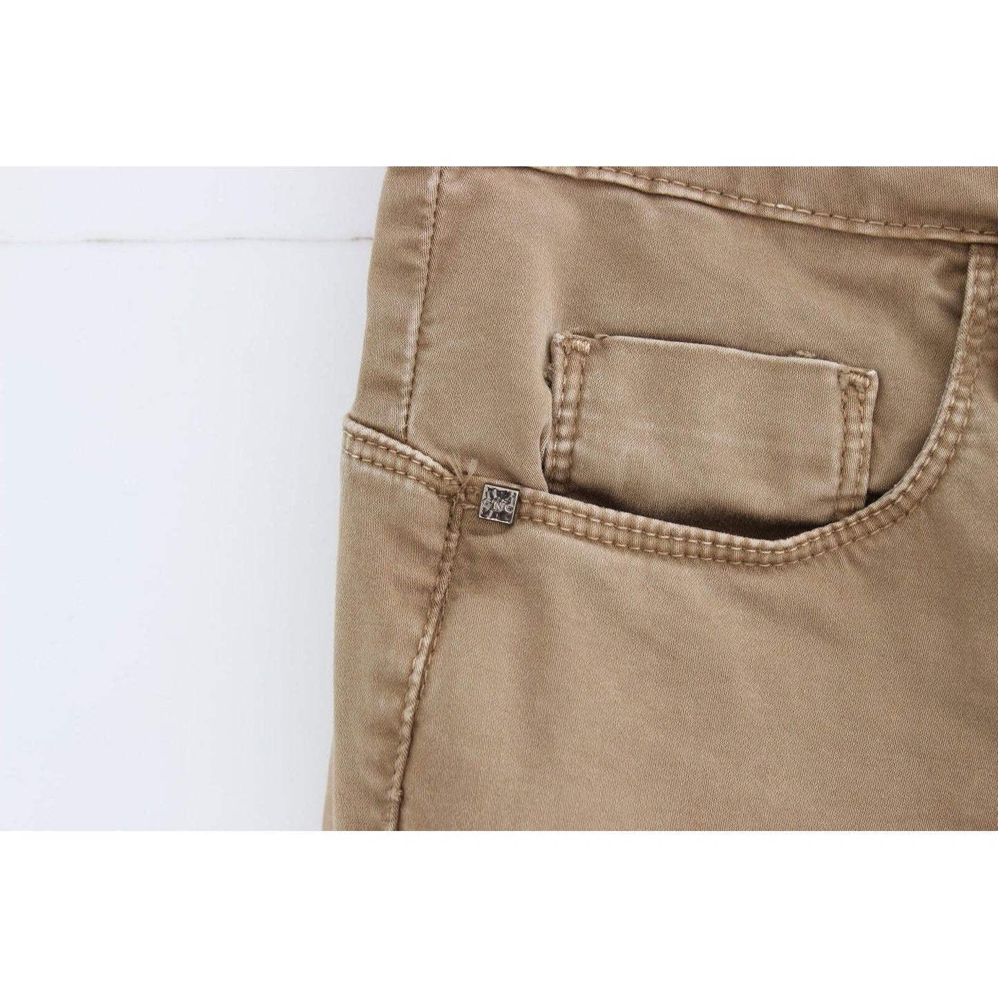 Costume National Beige Straight Leg Denim Pants Stretch Jeans SIG12464- 26
