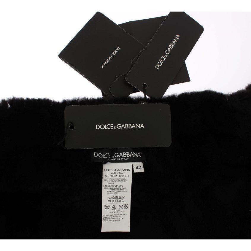 Dolce & Gabbana Silver Sequined Floral Weasel Fur Shoulder Scarf Wrap MS780-3