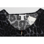 Cavalli Gray Leopard Modal T-Shirt Blouse Top SIG32481-2