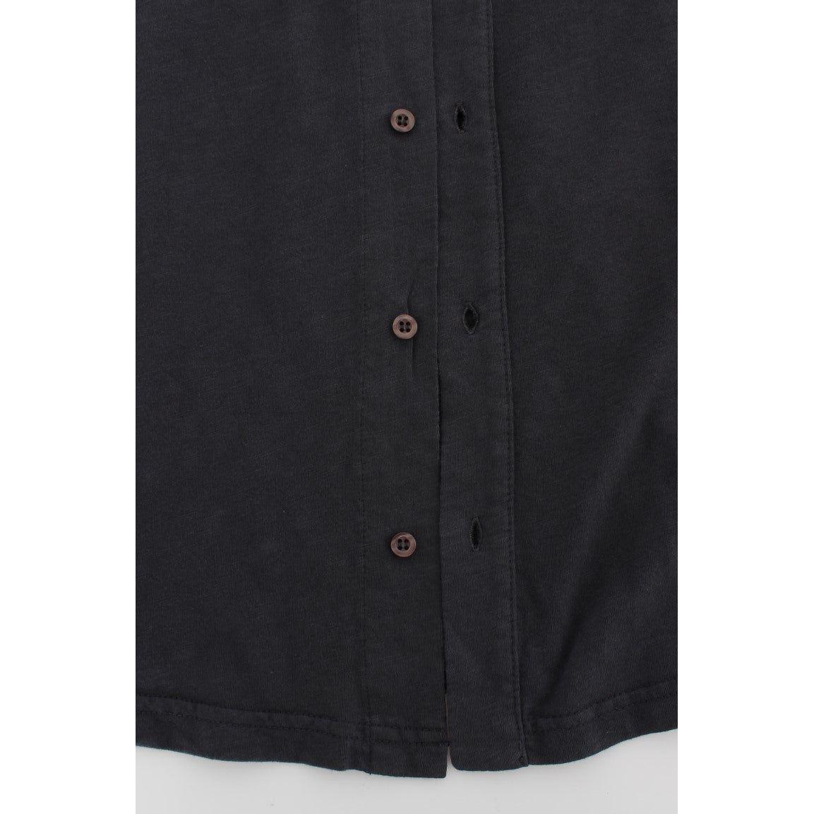 Alpha Massimo Rebecchi Gray Cotton Button Down Casual Shirt