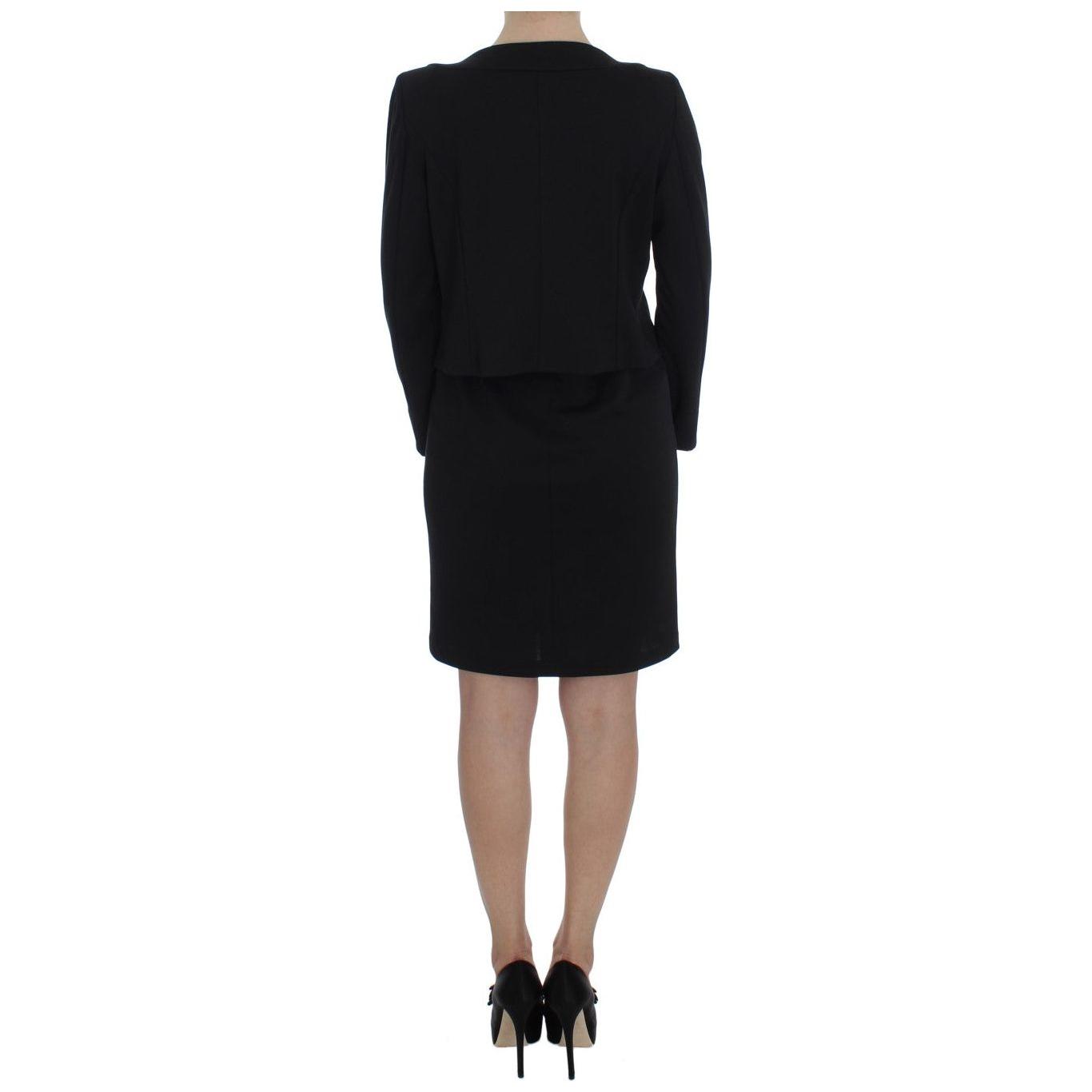 BENCIVENGA Black Stretch Sheath Dress & Sweater Set SIG30869-4