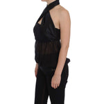 Exte Black Neck Wrap Top Blouse SIG30856-4
