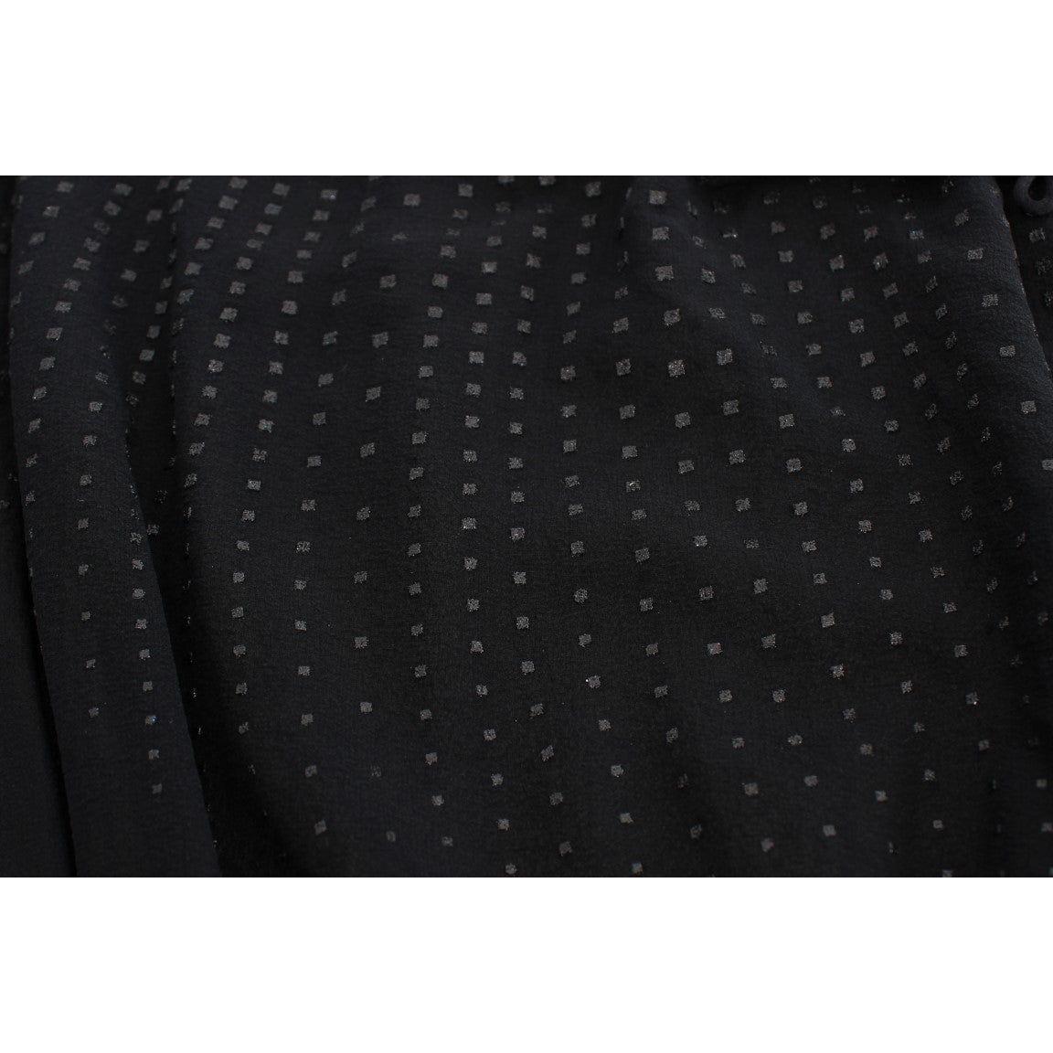 Exte Black Neck Wrap Top Blouse SIG30856-4
