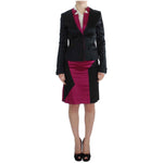 Exte Black Pink Two Piece Suit Skirt & Blazer SIG30858-2