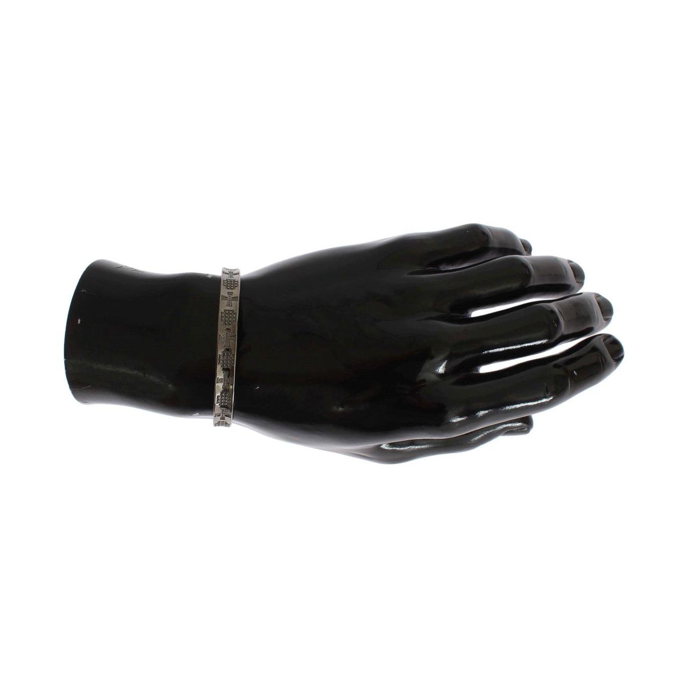 Nialaya Gray Rhodium 925 Silver Bangle Bracelet Bracelet