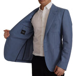 Dolce & Gabbana Blue Single Breasted Logo Blazer Jacket JKT3397- 48