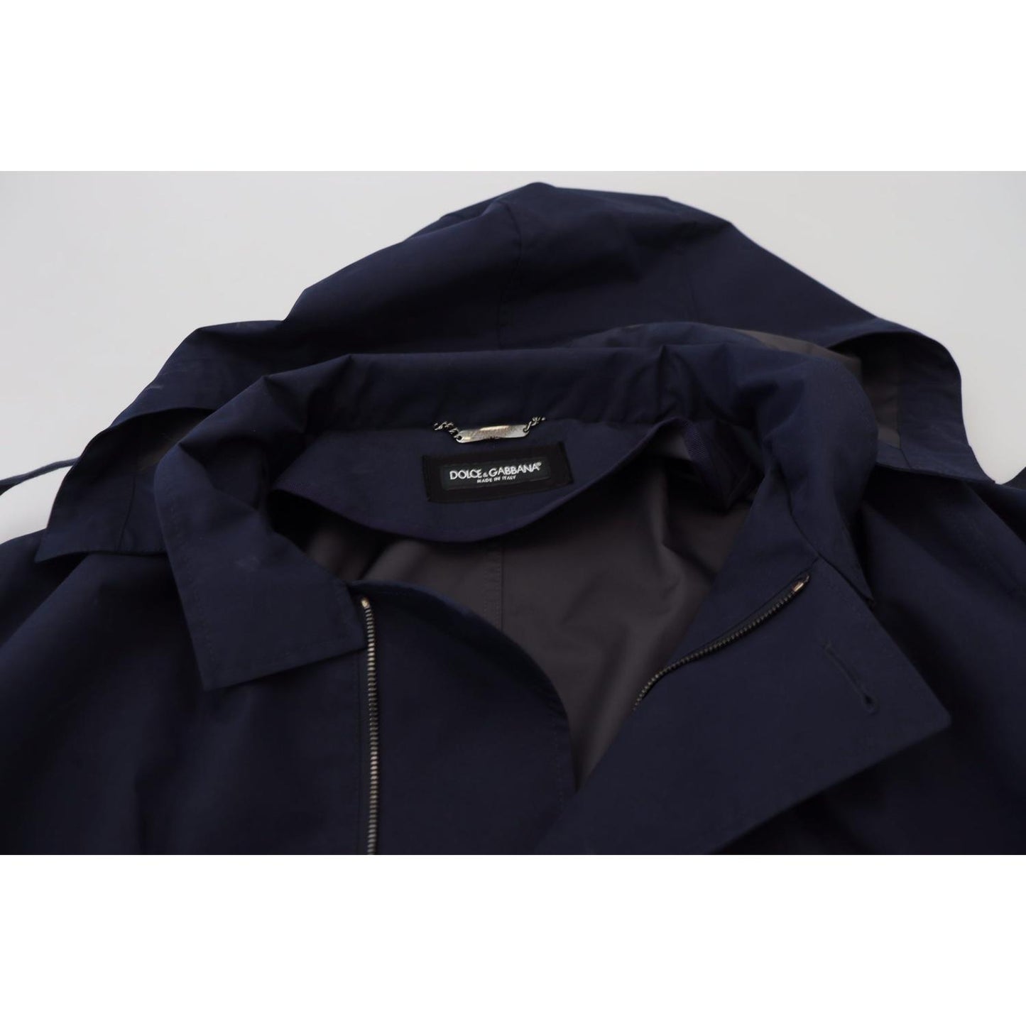 Dolce & Gabbana Blue Hooded Double Breasted Coat Jacket JKT3345- 58