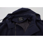 Dolce & Gabbana Blue Hooded Double Breasted Coat Jacket JKT3345- 58
