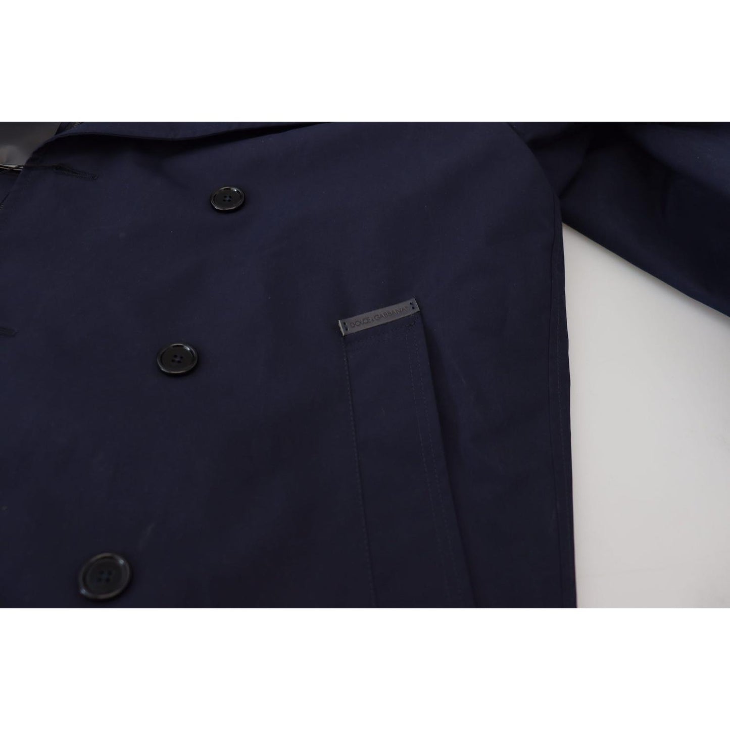 Dolce & Gabbana Blue Hooded Double Breasted Coat Jacket JKT3345- 58