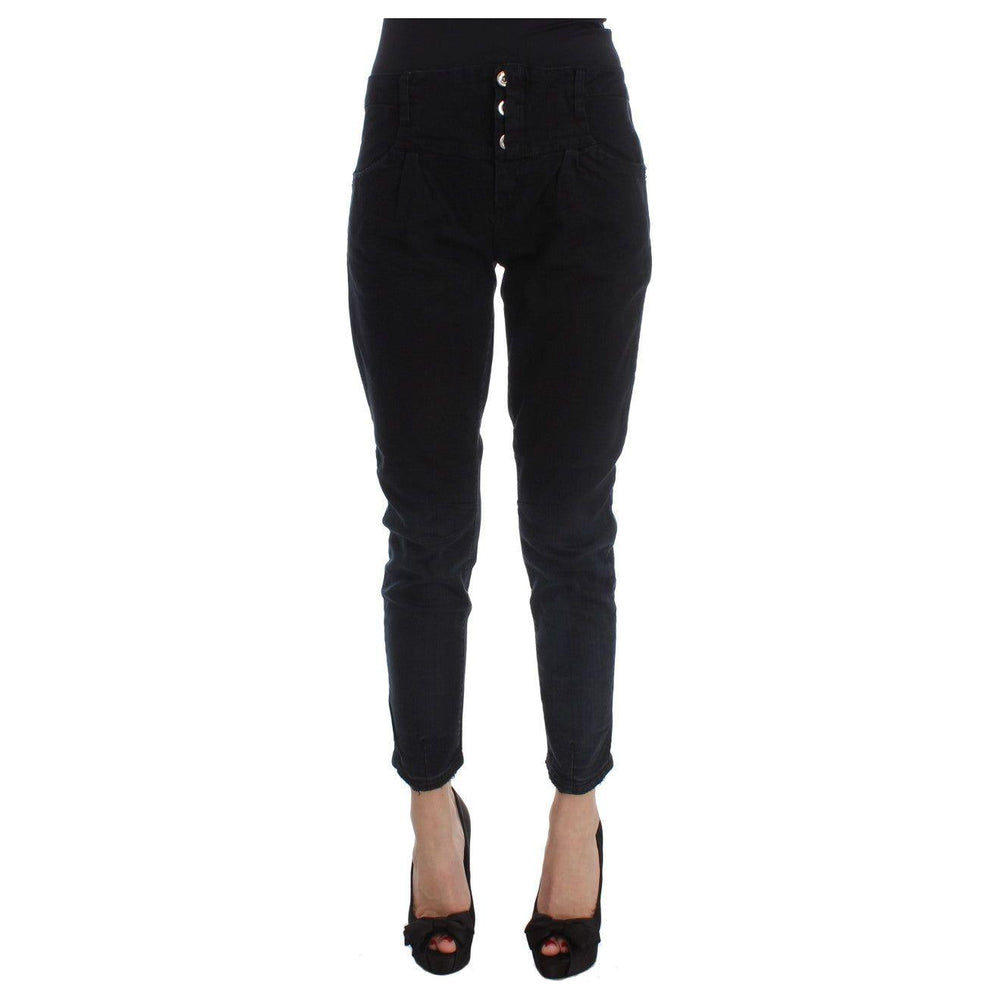 Costume National Black Cotton Slim Fit Cropped Jeans SIG30119-3