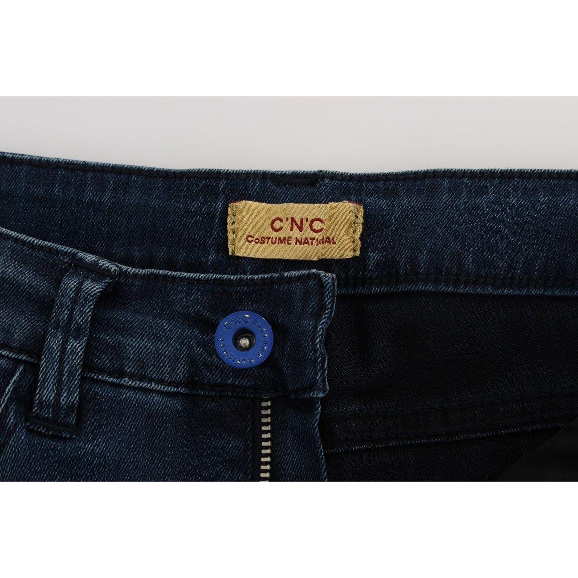 Costume National Blue Cotton Blend Slim Fit Jeans SIG32578-1