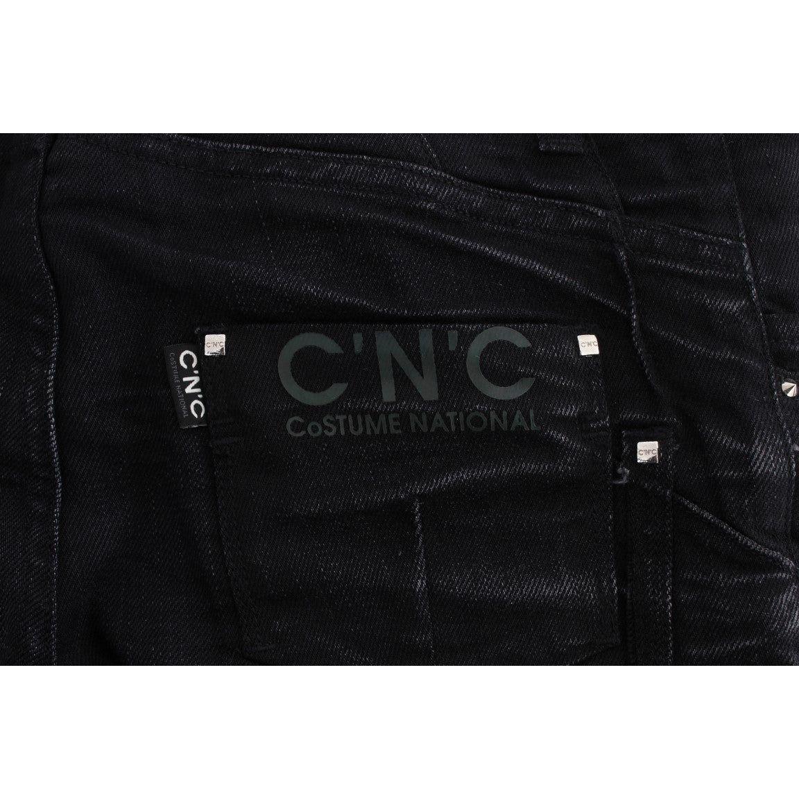 Costume National Black Cotton Slouchy Slims Fit Jeans Jeans & Pants
